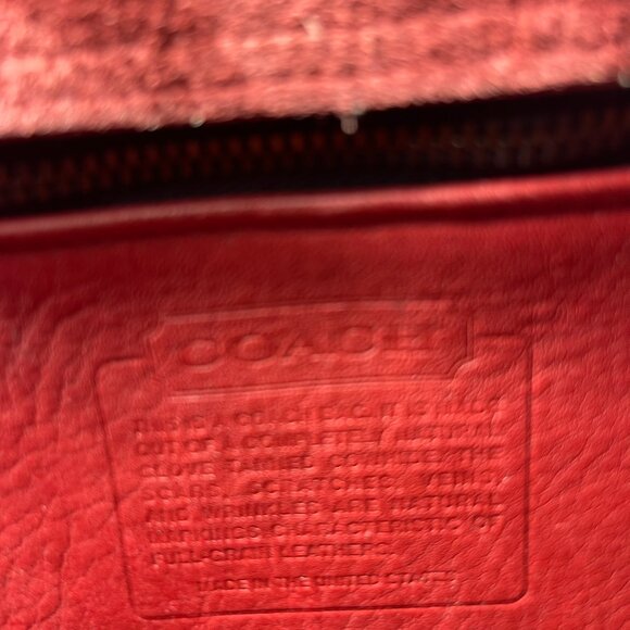 Vintage 9927 Coach Willis Red made in United States Leather Handbag - Picture 9 of 16